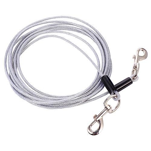 HOLIDYOYO 1Pc Steel Wire Dog Traction Rope Durable Bite Double Headed Pulling Strap Rustproof Pet Leash for Outdoor Use Strong Fasteners Easy Attachment