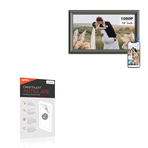 BoxWave Screen Protector Compatible with Bsimb 16 in Large WiFi Digital Picture Frame - ClearTouch Anti-Glare (2-Pack), Anti-Fingerprint Matte Film Skin