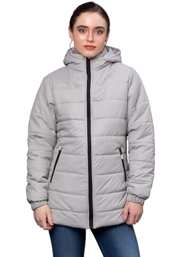 Image of KOTTY Women's Full Sleeve Zipper Fur Hooded Neck Puffer Jacket