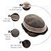 Human Hair System For Men Toupee Fine Mono Male Wig 130% Density Durable Hair Prosthesis Toupee Men Hair Replacement Men Wig (6 * 9, 1)