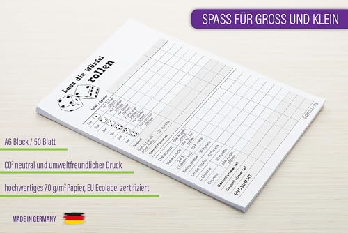 ReGrape Vorteilspaket 5 x Ersatz Würfelblock, A6, Qualitätspapier, Durchschlagsicher, Made in Germany, umweltfreundlicher Druck – Ansicht 2