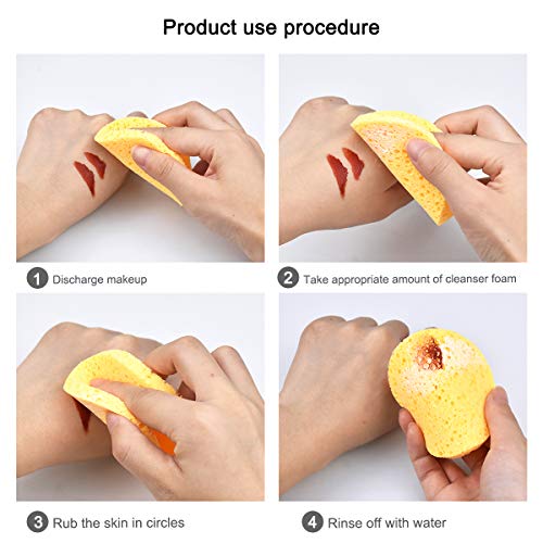 Natuce 50 stuks 8 cm x 8 cm schoonmaakspons gezicht, gezichtsspons reiniging voor het verwijderen van make-up, lichaamsreiniging - Image 8