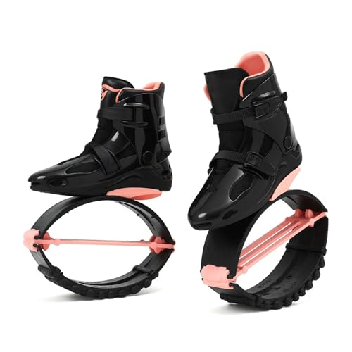 CYHTYM Jumps Botas Zapatos Zapatos de Canguro cosidos en Negro y Rosa, Botas Luna Que rebotan para Adultos Adolescentes, Comodidad Ajustable Antideslizante(M(33-35))