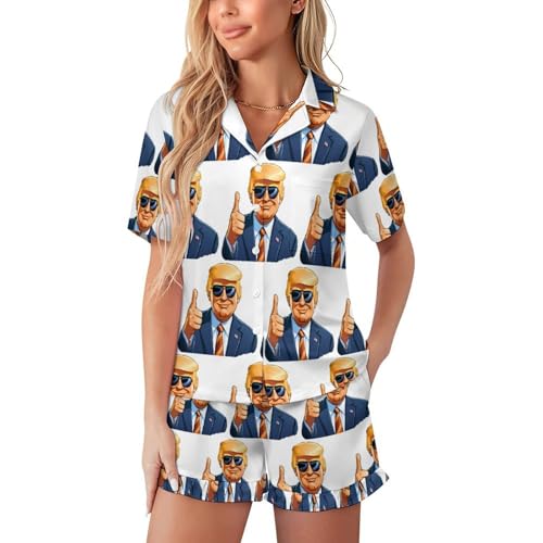 PIVUWXOB Pajama Set For Women Trump Sleepwear M