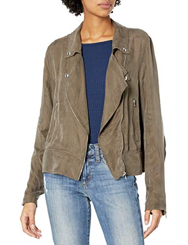 [BLANKNYC] Women's Lightweight Tencel Moto Jacket Khaki S