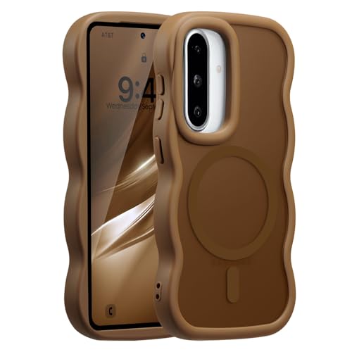 UEEBAI Coque Magnétique pour Samsung Galaxy A36/A56 5G, Wave Frame Étui en Silicone Liquide avec Recharge sans Fil, Housse de Protection Antichoc Souple...