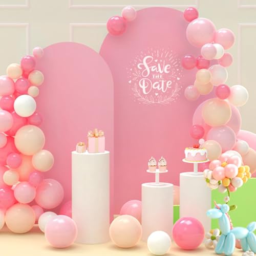 LEBENGURU Set of 2 Spandex Arch Backdrop Stand Covers Dusty Pink, 6.6/7.2FT by LEBENGURU - Used condition - Image 6