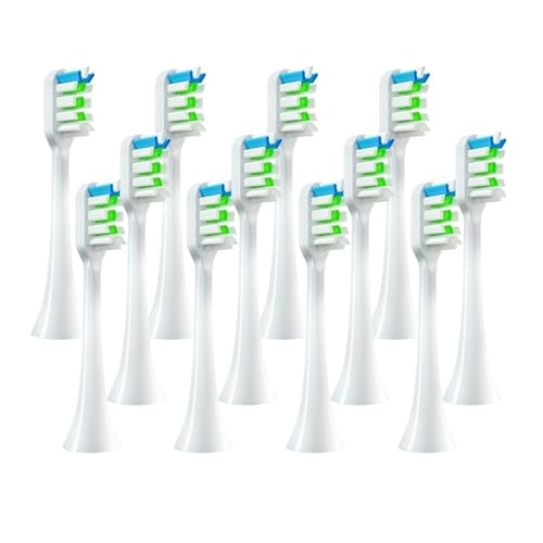 WENHA(小さな店) 12 個 X3/X3U/X5 交換用歯ブラシヘッドきれいな歯ブラシヘッド電動歯ブラシ柔らかい毛ノズル(12pcs White)