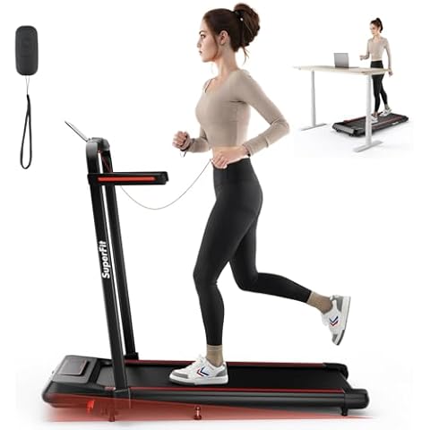 Goplus 2 in 1 Folding Treadmill, 3.0HP Walking Pad with Incline, 265lb Capacity Under Desk Treadmill with APP, Remote Control and LED Display, Portable Foldable Treadmills for Home Office Cover
