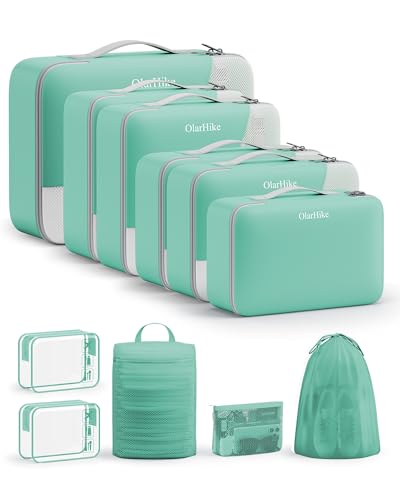 Image of OlarHike 11 Set Packing Cubes for Travel,Gifts for Women Mom,Anti-Tearing Suitcase Organizer,with Over 1000 pcs Mesh Holes,Vacation Essentials & Accessories for Cruise Ship
