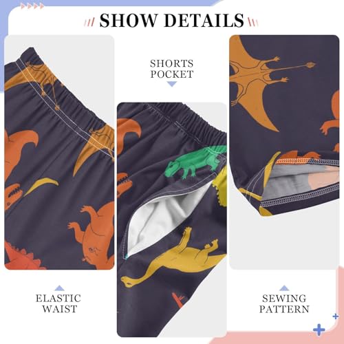 ZZKKO Colorful Dinosaurs Doodles Boys Pants for Kids Jogger Pants with Pockets S-XL4