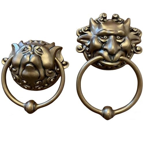 Maze Dragon Face 3D Antique Door Knocker Art Deco