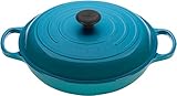 Le Creuset LS2532-3017 Signature Enameled Cast-Iron 3 1/2 Quart Round Braiser, Caribbean