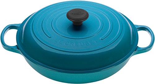Le Creuset Enameled Cast Iron Signature Braiser, 3.5 qt., Caribbean