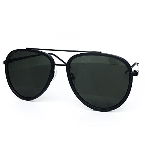 66449 Premium Aviator Vintage Hippie Retro Womens Mens Sunglasses (SOLID BLACK, Premium Aviator)3