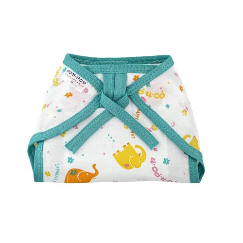 Image of Tie up Nappy For Babies, Reusable, Washable Soft Muslin Cotton Nappy /Langot for New Born Baby | Gentle on Baby Skin | Helps in Potty Training | 3-6 months | Pack of 10 | Printed