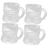 OFFSCH 4 Stück Teiliges Mini Schnapsgläser aus Hochwertigem Kleine Bier und Weingläser Wiederverwendbar Dekorativ für Party Bar Hochzeit Familienfeier Club Vielseitig Einsetzbar