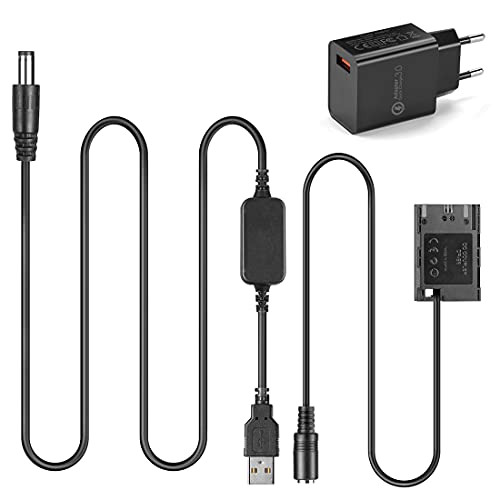 Kit Adaptador USB 5V DC 8.4V ACK E6 + Acoplador DR E6 Completamente Decodificado Batería Simulada LP E6 para Canon EOS 5D Mark III II IV 5DSR 7D 60D 70D 80D 6D Mark II