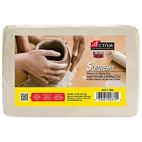 ACTIVA Supreme Artist's Air-Dry Modelling, 3.3 pounds, White Clay Cover