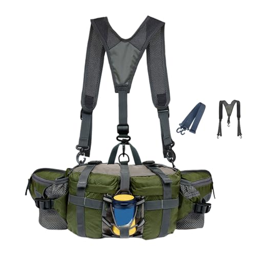 Cinturón impermeable para correr con correa ajustable y compartimento de botella para acampar