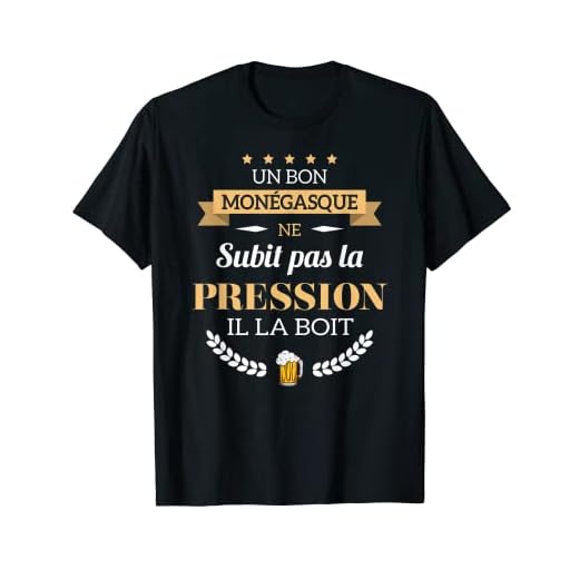 Homme Monégasque boit la pression bière humour fête Monaco T-Shirt