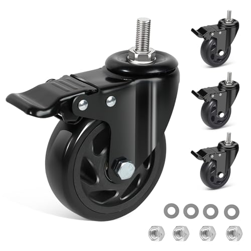 Roulettes de meubles M12 avec frein de 100 mm pour chariot