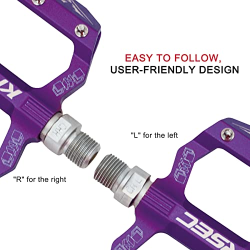 Krsec Mountain Bike Pedals Mtb Bicycle Pedals Flat Pedals Aluminum 9/16" Sealed Bearing Lightweight Platform For Road Mountain Bmx Mtb Bike #TOP7