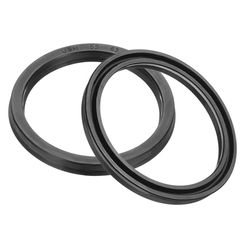 PATIKIL Oil Seal 53 x 63 x 6mm, 2 Pcs Lip Seals Nitrile Rubber Cover Radial Shaft Washer Gasket for Cylinder Automotive Car Engine Drain Plug, Black