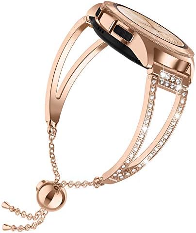 TOYOUTHS Rose Gold Bling Jewelry Bracelet Compatible with Samsung Galaxy Watch Band 4 40mm 44mm/Watch 4 Classic 42mm 46mm/Watch 5 40mm 44mm/Watch 5 Pro 45mm/Active 2 40mm 44mm/Watch 3 41mm/20mm watch