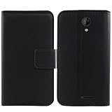 Gukas Genuine Leather Case for BLU Studio X8 HD 2019 5' Wallet Premium Flip Protection Cover Skin Pouch with Card Slot (Black)