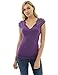 PattyBoutik Women Notch Neck Lace Up Detail Blouse (Purple Small)