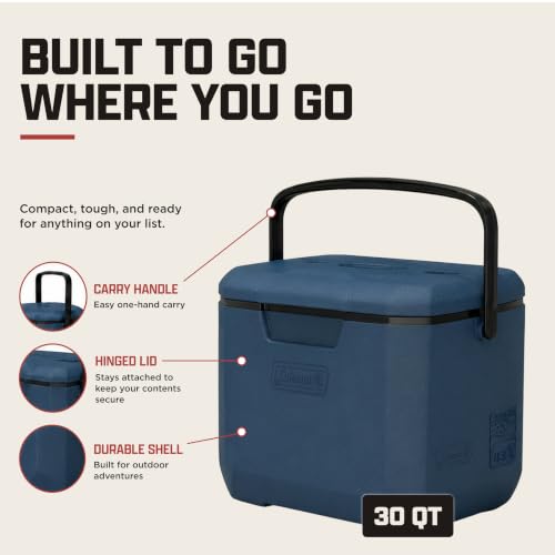 Image of Coleman Chiller 9 /16 /30 /48 /60qt Cooler with Ice Retention, Leak Resistant, Great for Camping, Concerts, Sports, and More