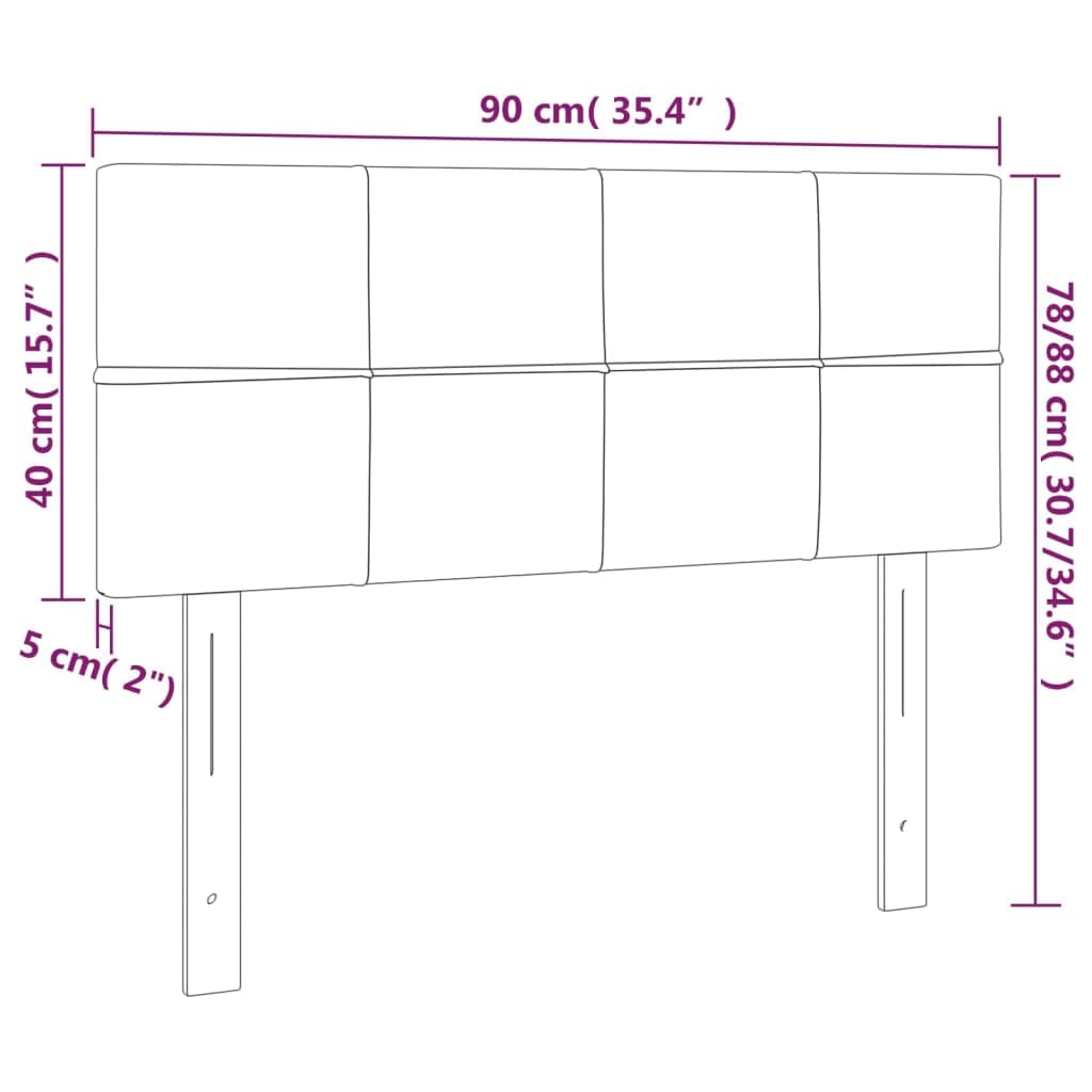 Testiera blu per letto a LED, in tessuto, 90 x 5 x 78/88 cm, con altezza regolabile e striscia di taglio a LED, fornisce supporto per la schiena durante la lettura.