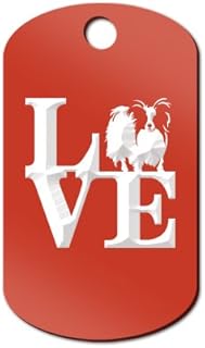 Love Papillon Engraved Keychain/GI Tag Mister Petlife Park Red