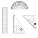 MEIBAOGE 4 Pcs Ruler Set Math Geometry Set Math Protractor Triangle Ruler Drawing Tool School Supplies for Children