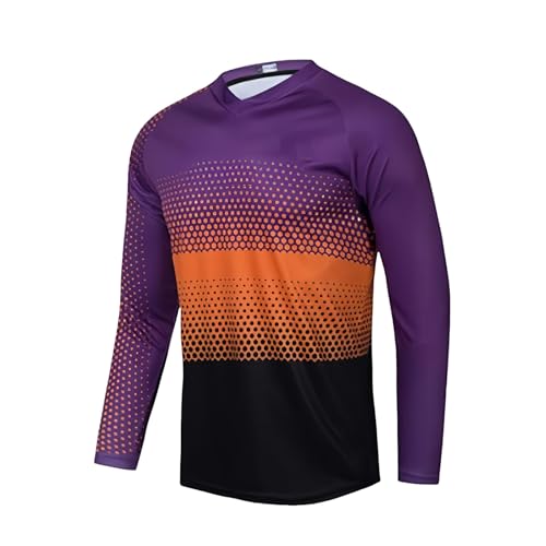 Maillot de VTT à manches longues respirant et séchage rapide lila