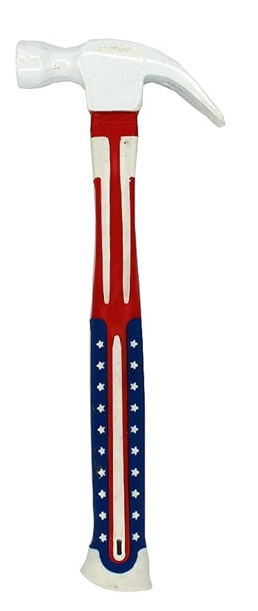 TOPHAVEN American Flag Design Hand Tool kit Screwdriver, Hammer, Measuring Tape and Cutter