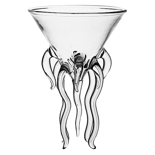 Tofficu Verre à Cocktail Pieuvre CréAtif - Verre Martini Transparent 4 Oz/120 Ml - IdéAl Pour Maison, Bar, FêTe - Design Tentacules De MéDuse