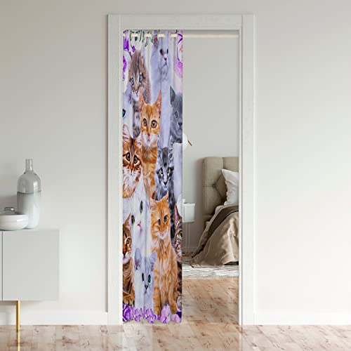 Loussiesd Cat Decorative Door Curtain for Doorway Privacy, Soft Cats Window Treatments - Image 3