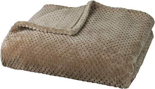 Delindo Lifestyle® Milano Beige Cappuccino Microfibre Fleece Blanket 220 x 240 cm XXL Bed Throw Fluffy Soft Blanket Bedspread for Relaxed Evenings