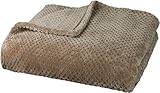 Delindo Lifestyle® Kuscheldecke Milano beige Cappuccino, Mikrofaser Fleece-Decke, 220x240 cm XXL, Bettüberwurf, flauschig weiche Wohndecke Tagesdecke für entspannte Abende