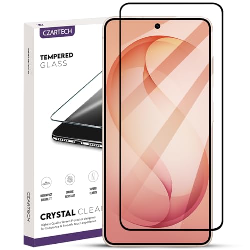 Image of Czartech Tempered Glass for Samsung Galaxy S26 Plus | Edge to Edge Full Coverage Screen Protector | HD Clear Display | Smooth Touch Response | 9H Scratch Resistant Protective Glass