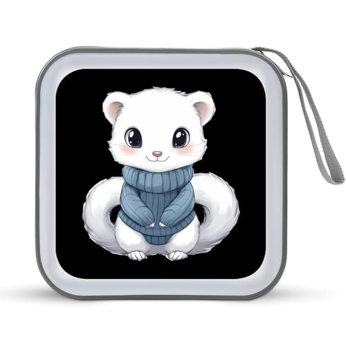 White Mink CD Case Portable DVD Holder Storage Organizer for Home Travel