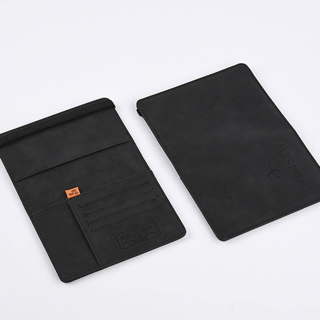 Estuche organizador de documentos para pasaportes, cartera de viaje, tarjetero, rojo, 15 x 21 cm, Juego de 10 (negro, 15 x 21 cm), 15 x 21 cm