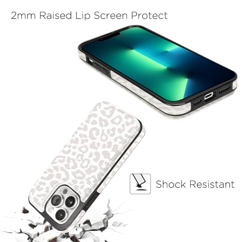 Image of uCOLOR Compatible with iPhone 13 Pro Wallet Case with Card Holder Slots Marble Flip Leather RFID Kickstand Phone Wallet Cover for Women and Girls 6.1 inch (Leopard, iPhone 13 Pro 6.1 inch)
