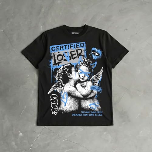 Image of DopeSkill Graphic Tee Streetwear Hip Hop Hypebeast Street Style Crew Neck Unisex T-Shirt Sneaker Colour Matching Shirts Angel