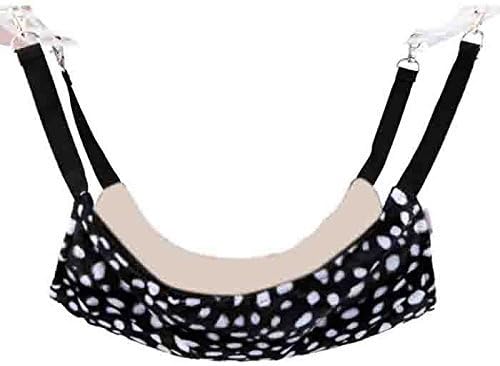 Polyester Polka Dot Small Pet Cage Hammock Black and White by Luxmo