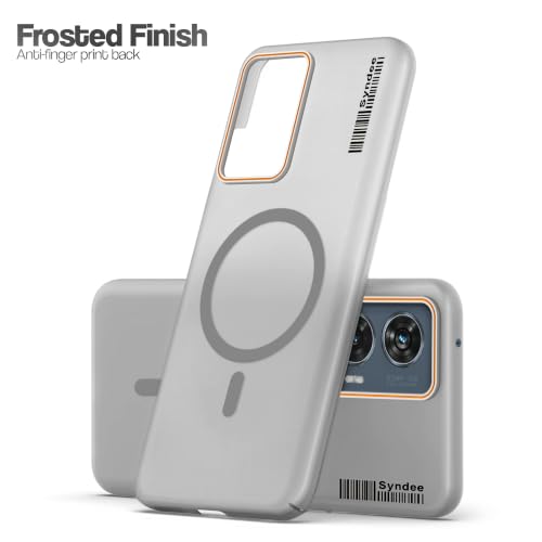 Image of Mr. Case Back Cover for Motorola Moto Edge 50 Fusion 5G Sleek Frosted Translucent Back Only Compatible with Wireless Magnetic Accessories | Anti-Scratch Shockproof Phone Case - Grey