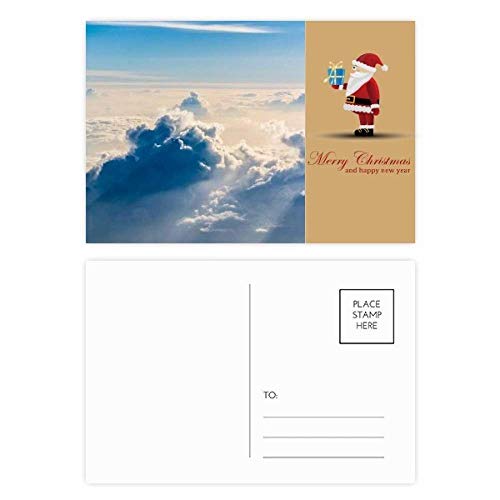 Cartes postales Père Noël bleu ciel Sunshine Clouds pour correspondance festive en lot de 20