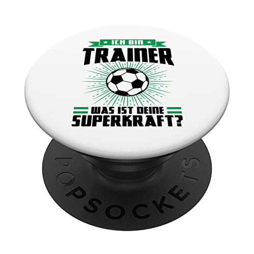 Ich bin Trainer Fußball Trainer Sport PopSockets Swappable PopGrip, Black